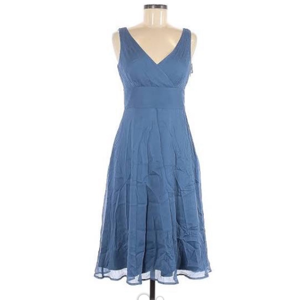 J.Crew Casual Dress - A-Line: Blue Solid Dresses